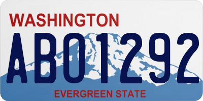 WA license plate ABO1292