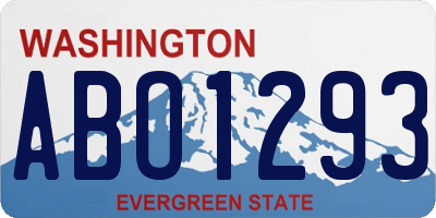 WA license plate ABO1293