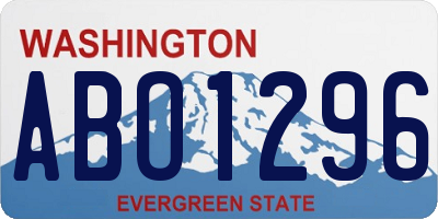 WA license plate ABO1296