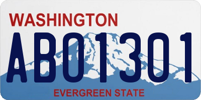 WA license plate ABO1301