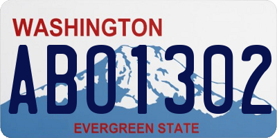 WA license plate ABO1302
