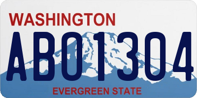 WA license plate ABO1304