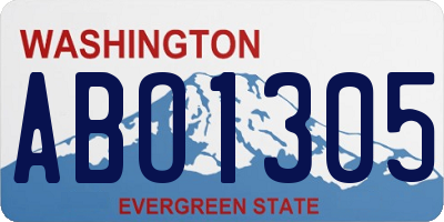 WA license plate ABO1305
