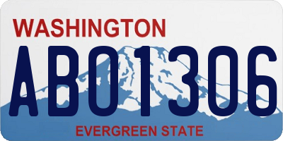 WA license plate ABO1306