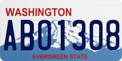 WA license plate ABO1308