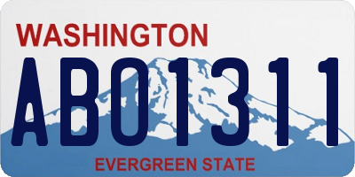 WA license plate ABO1311