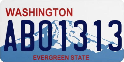 WA license plate ABO1313