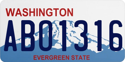 WA license plate ABO1316