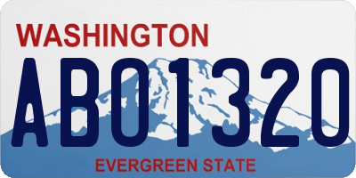 WA license plate ABO1320
