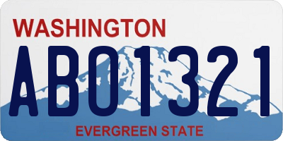 WA license plate ABO1321