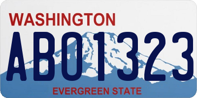 WA license plate ABO1323