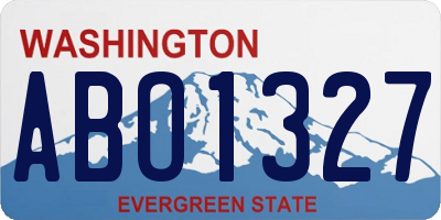 WA license plate ABO1327