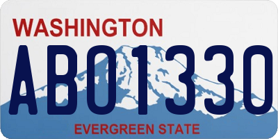 WA license plate ABO1330