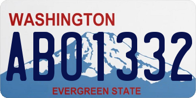 WA license plate ABO1332