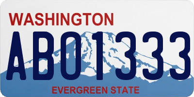 WA license plate ABO1333