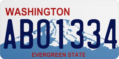 WA license plate ABO1334