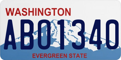 WA license plate ABO1340