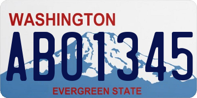 WA license plate ABO1345