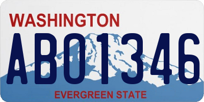 WA license plate ABO1346