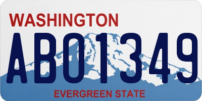 WA license plate ABO1349