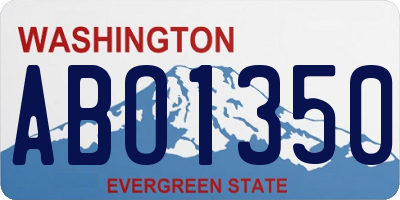 WA license plate ABO1350