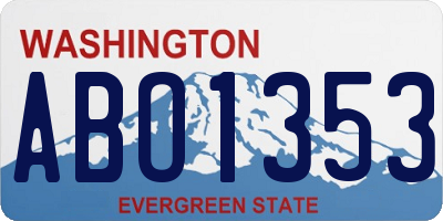 WA license plate ABO1353