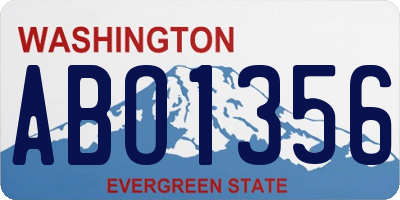 WA license plate ABO1356