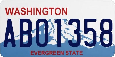 WA license plate ABO1358