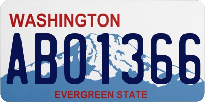 WA license plate ABO1366