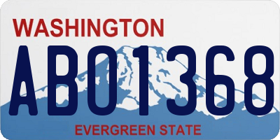 WA license plate ABO1368