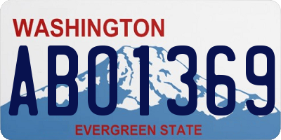 WA license plate ABO1369