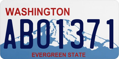 WA license plate ABO1371