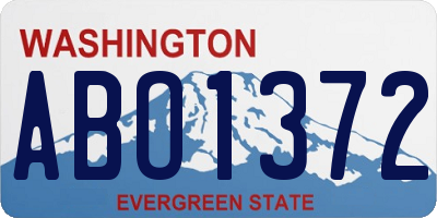 WA license plate ABO1372