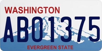 WA license plate ABO1375