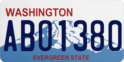 WA license plate ABO1380