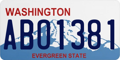 WA license plate ABO1381