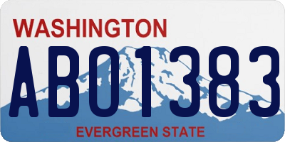 WA license plate ABO1383