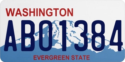 WA license plate ABO1384