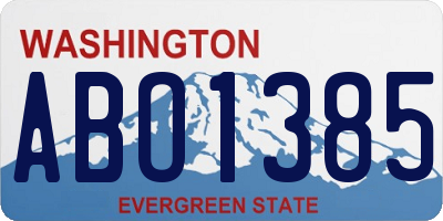 WA license plate ABO1385