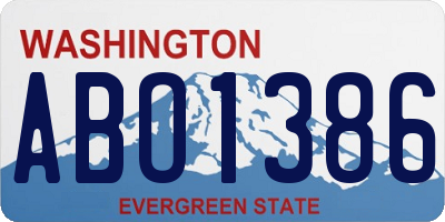 WA license plate ABO1386