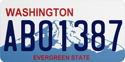 WA license plate ABO1387