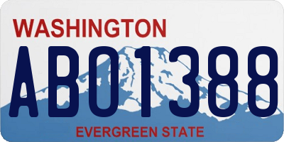 WA license plate ABO1388