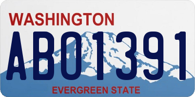 WA license plate ABO1391