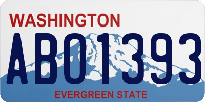 WA license plate ABO1393