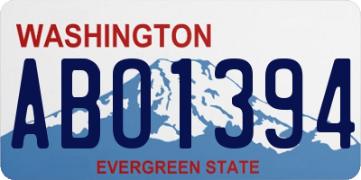 WA license plate ABO1394