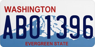 WA license plate ABO1396