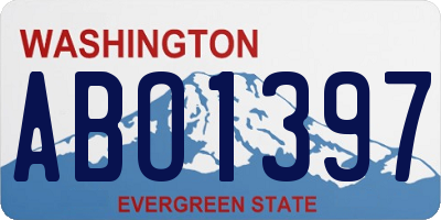 WA license plate ABO1397