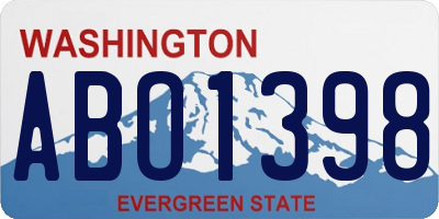 WA license plate ABO1398