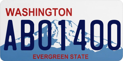 WA license plate ABO1400