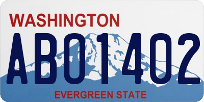 WA license plate ABO1402